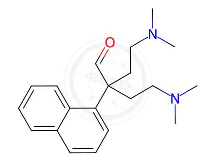 Chemical structure of α,α-Bis[2-(dimethylamino)ethyl]-1-naphthaleneacetaldehyde