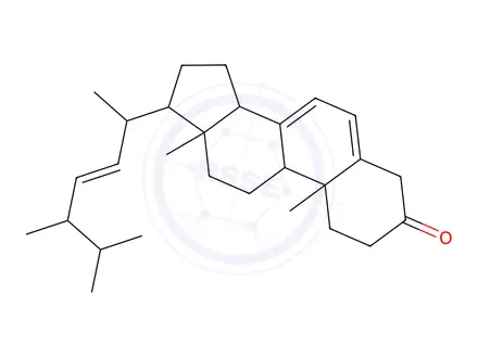 Chemical structure of 17-[(Z)-5,6-dimethylhept-3-en-2-yl]-10,13-dimethyl-1,2,4,9,11,12,14,15,16,17-decahydrocyclopenta[a]phenanthren-3-one