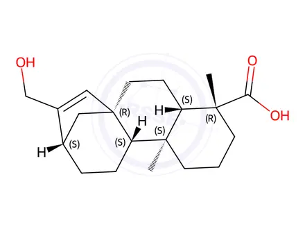 Chemical structure of ent-17-Hydroxykaur-15-en-19-oic acid