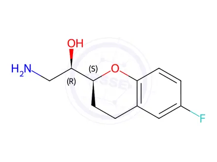Chemical structure of (2S,αR)-α-(Aminomethyl)-6-fluoro-3,4-dihydro-2H-1-benzopyran-2-methanol