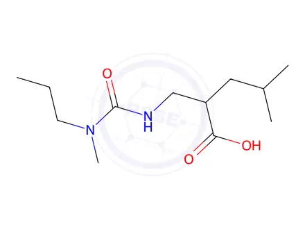 Chemical structure of 4-methyl-2-({[methyl(propyl)carbamoyl]amino}methyl)pentanoic acid