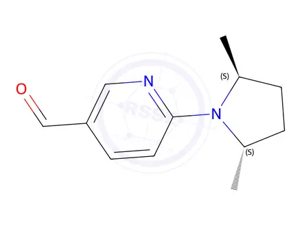 Chemical structure of 6-((2S,5S)-2,5-Dimethylpyrrolidin-1-yl)nicotinaldehyde