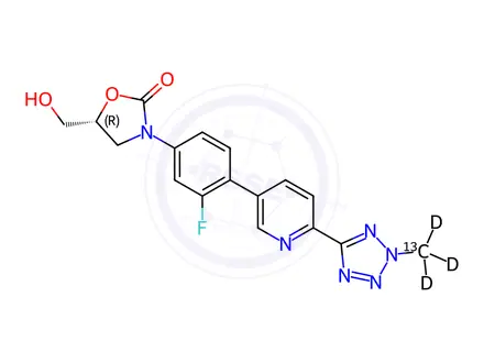 Chemical structure of Tedizolid-13C,D3