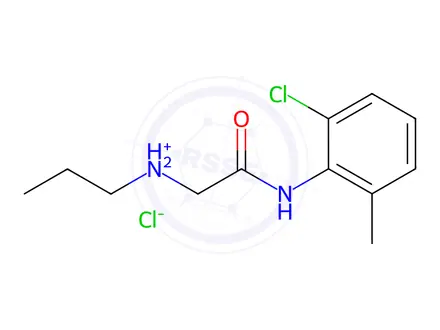 Chemical structure of Acetamide, N-(2-chloro-6-methylphenyl)-2-(propylamino)-, hydrochloride (1:1)