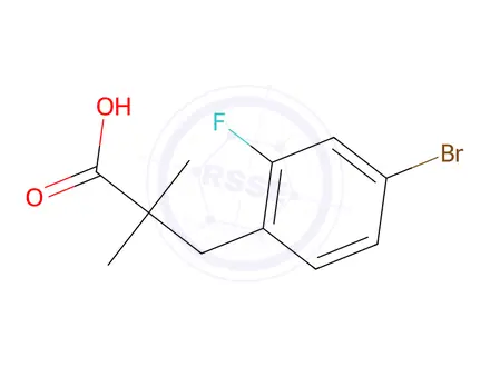 Chemical structure of 3-(4-Bromo-2-fluorophenyl)-2,2-dimethylpropanoic acid
