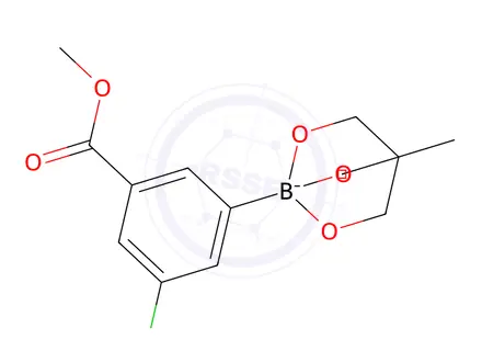 Chemical structure of 1-(3-Chloro-5-(methoxycarbonyl)phenyl)-4-methyl-2,6,7-trioxa-1-borabicyclo[2.2.2]octan-1-uide