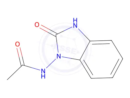 Chemical structure of Acetamide, N-(2,3-dihydro-2-oxo-1H-benzimidazol-1-yl)-(9CI)