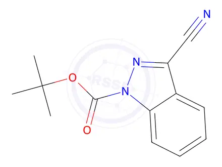 Chemical structure of tert-butyl 3-cyano-1H-indazole-1-carboxylate