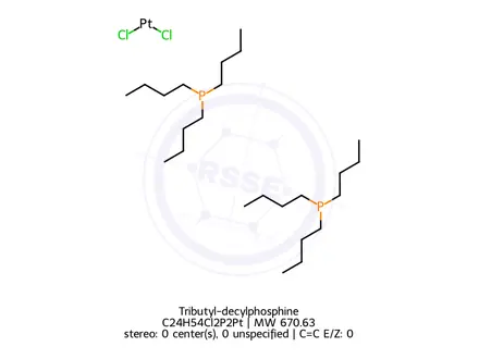 Chemical structure of Dichloroplatinum,diTributylphosphanium