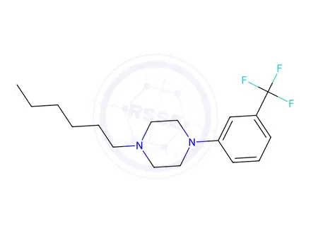 Chemical structure of 1-Hexyl-4-(3-(trifluoromethyl)phenyl)piperazine