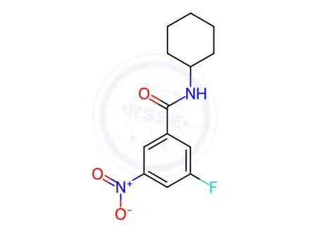 Chemical structure of Benzamide, N-cyclohexyl-3-fluoro-5-nitro-