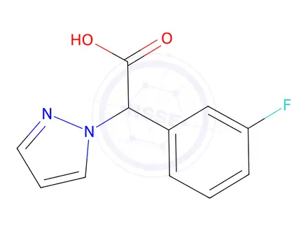 Chemical structure of 2-(3-Fluorophenyl)-2-(1h-pyrazol-1-yl)acetic acid