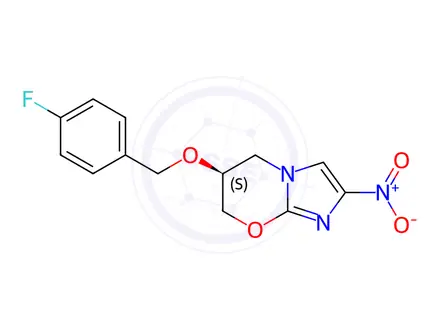 Chemical structure of (S)-6-((4-Fluorobenzyl)oxy)-2-nitro-6,7-dihydro-5H-imidazo[2,1-b][1,3]oxazine