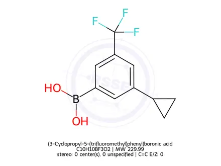 Chemical structure of (3-Cyclopropyl-5-(trifluoromethyl)phenyl)boronic acid