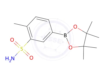 Chemical structure of 2-Methyl-5-(4,4,5,5-tetramethyl-1,3,2-dioxaborolan-2-yl)benzenesulfonamide