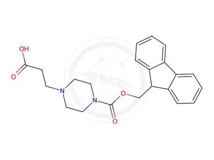Chemical structure of 3-(4-(((9h-Fluoren-9-yl)methoxy)carbonyl)piperazin-1-yl)propanoic acid
