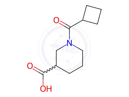 Chemical structure of 1-(Cyclobutylcarbonyl)-3-piperidinecarboxylic acid