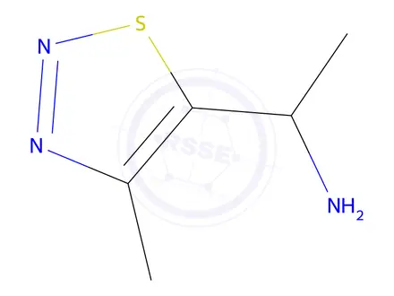Chemical structure of 1-(4-Methyl-1,2,3-thiadiazol-5-yl)ethan-1-amine