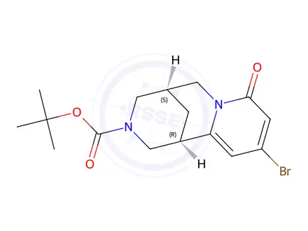 Chemical structure of Tert-butyl (1R,5R)-10-bromo-8-oxo-1,5,6,8-tetrahydro-2H-1,5-methanopyrido[1,2-a][1,5]diazocine-3(4H)-carboxylate