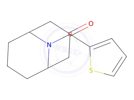 Chemical structure of 9-(thiophen-2-ylmethyl)-9-azabicyclo[3.3.1]nonan-3-one