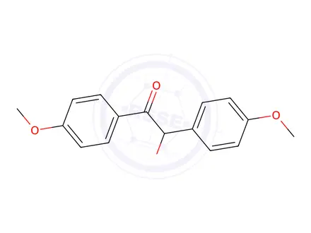 Chemical structure of 2-ethoxy-4'-methoxy-2-(p-methoxyphenyl)acetophenone