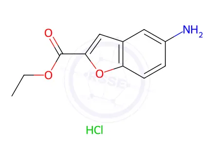 Chemical structure of Ethyl 5-aminobenzofuran-2-carboxylate Hydrochloride
