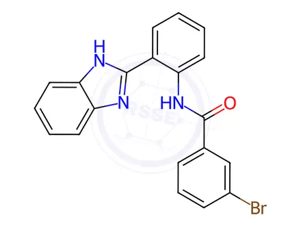 Chemical structure of N-(2-(1H-Benzo[d]imidazol-2-yl)phenyl)-3-bromobenzamide
