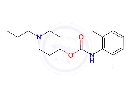 Chemical structure of 2,6-Dimethylcarbanilic acid 1-propyl-4-piperidinyl ester
