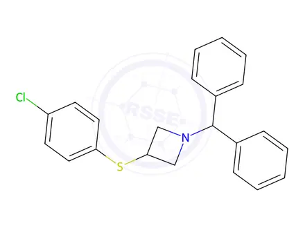 Chemical structure of 3-[(4-Chlorophenyl)thio]-1-(diphenylmethyl)azetidine
