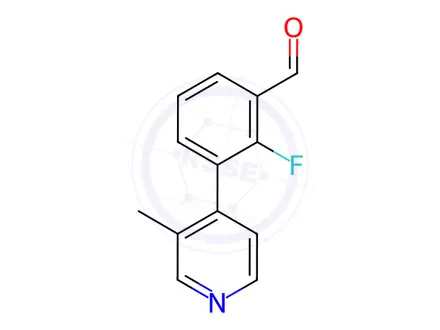 Chemical structure of 2-fluoro-3-(3-methylpyridin-4-yl)benzaldehyde