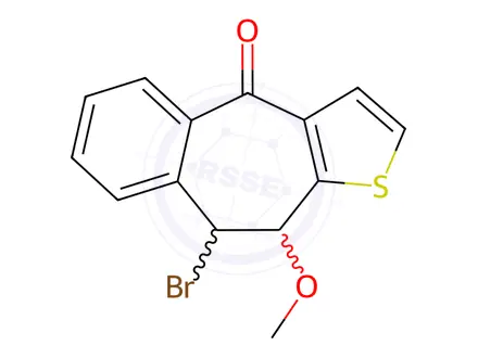 Chemical structure of 9-Bromo-10-methoxy-9,10-dihydro-4H-benzo[4,5]cyclohepta[1,2-b]thiophen-4-one