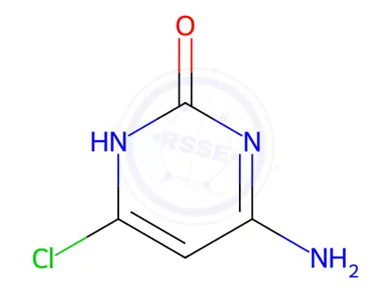 Chemical structure of 4-amino-6-chloropyrimidin-2-ol