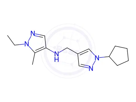 Chemical structure of N-[(1-cyclopentyl-1H-pyrazol-4-yl)methyl]-1-ethyl-5-methyl-1H-pyrazol-4-amine