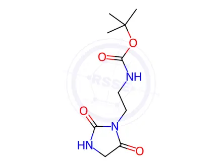 Chemical structure of Carbamic acid, [2-(2,5-dioxo-1-imidazolidinyl)ethyl]-, 1,1-dimethylethyl ester (9CI)