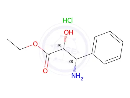 Chemical structure of Ethyl (2R,3S)-3-amino-2-hydroxy-3-phenylpropanoate hydrochloride