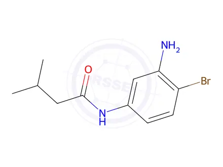Chemical structure of N-(3-amino-4-bromophenyl)-3-methylbutanamide