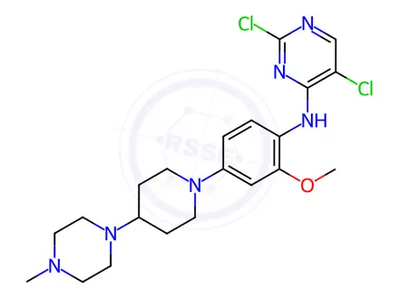Chemical structure of 2,5-Dichloro-N-(2-methoxy-4-(4-(4-methylpiperazin-1-yl)piperidin-1-yl)phenyl)pyrimidin-4-amine