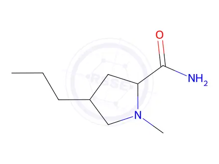 Chemical structure of L-trans-1-Methyl-4-propyl-2-pyrrolidinecarboxamide