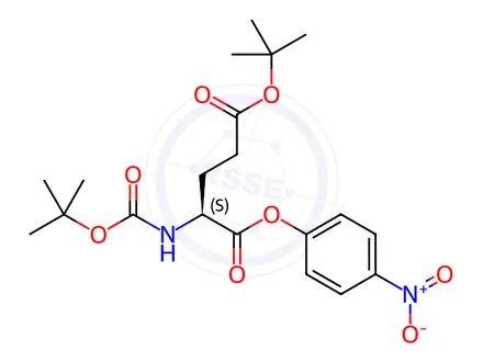 Chemical structure of Boc-glu(OtBu)-ONp
