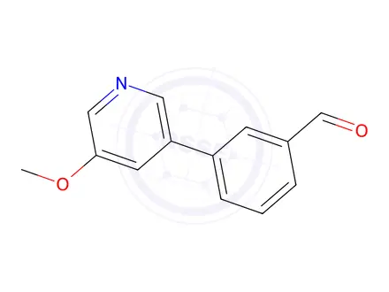 Chemical structure of 3-(5-Methoxy-3-pyridinyl)benzaldehyde