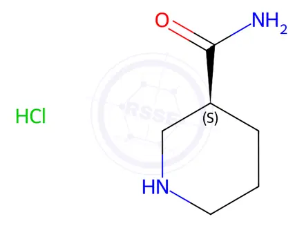 Chemical structure of (3S)-piperidine-3-carboxamide hydrochloride