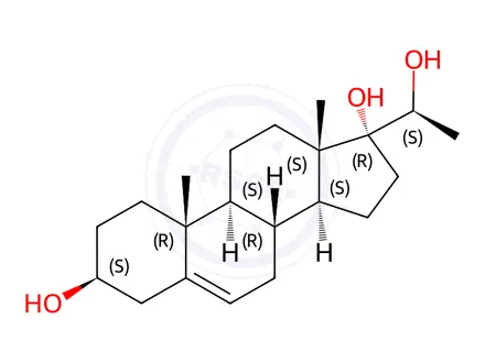 Chemical structure of (3b,20S)-Pregn-5-ene-3,17,20-triol