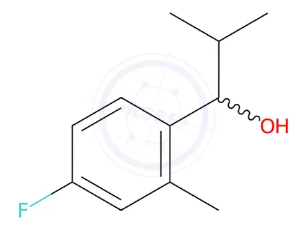 Chemical structure of 1-(4-fluoro-2-methylphenyl)-2-methylpropan-1-ol