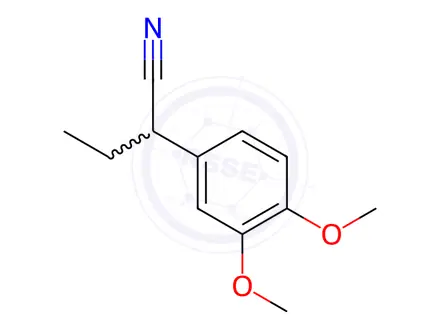 Chemical structure of 2-(3,4-dimethoxyphenyl)butanenitrile