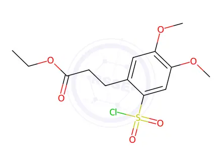 Chemical structure of Ethyl 3-(2-(chlorosulfonyl)-4,5-dimethoxyphenyl)propanoate