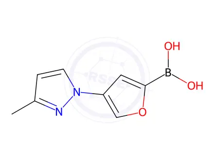 Chemical structure of (4-(3-Methyl-1H-pyrazol-1-yl)furan-2-yl)boronic acid