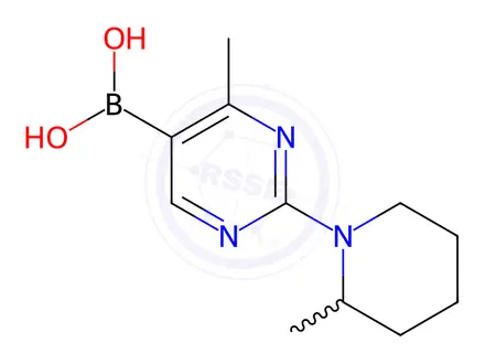 Chemical structure of (4-Methyl-2-(2-methylpiperidin-1-yl)pyrimidin-5-yl)boronic acid
