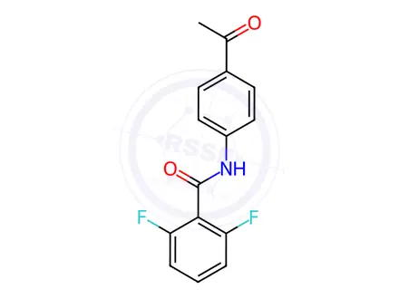 Chemical structure of Benzamide, N-(4-acetylphenyl)-2,6-difluoro-