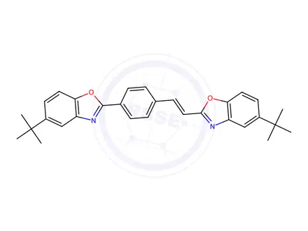 Chemical structure of 5-tert-butyl-2-[4-[2-[5-tert-butylbenzoxazol-2-yl]vinyl]phenyl]benzoxazole