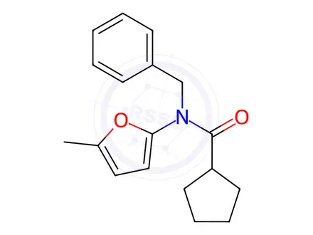 Chemical structure of N-Benzyl-N-(5-methylfuran-2-yl)cyclopentanecarboxamide